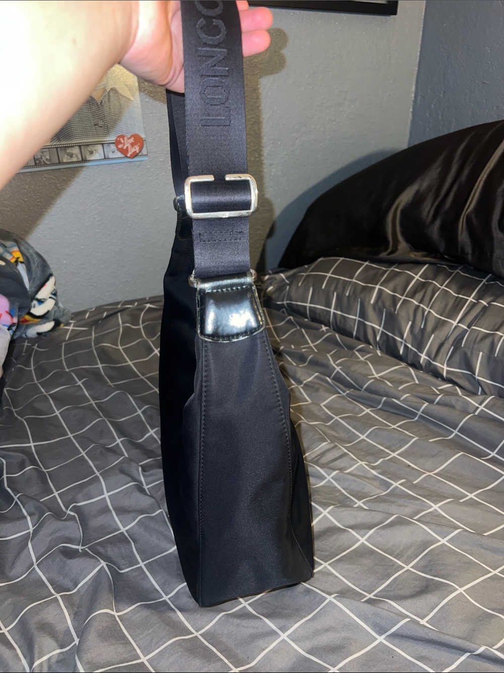 Longchamp Black Nylon Hobo Shoulder Bag - Picture 5 of 13